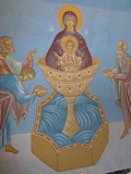 Настенные росписи в водосвятной часовне, выполнены игуменией монастыря Елизаветой, Живоносный источник
