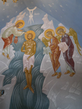Настенные росписи в водосвятной часовне, выполнены игуменией монастыря Елизаветой, Крещение Господне